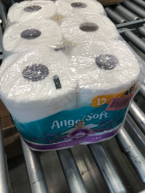 Photo 2 of Angel Soft® Toilet Paper with Fresh Lavender Scented Tube, 12 Mega Rolls = 48 Regular Rolls, 2-Ply Bath Tissue