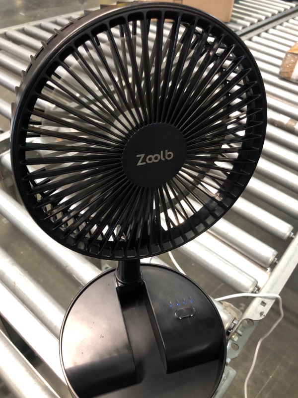 Photo 1 of 7200mAh Battery Powered Oscillating Fan, 8" Rechargeable Foldaway Fan, 12H Working Time, Height Adjustment, 4 Speeds, Remote Control, Portable Standing Fan for RV, Travel, Camping, Desk, Home, Outdoor