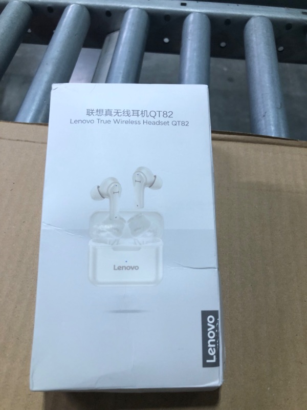 Photo 2 of Lenovo Smart True Wireless Earbuds - Smart Switch Fast Pair - Active Noise Cancelling Earphones with Wireless Charging Case - 28 Hrs Playtime Headphones  - Bluetooth - White