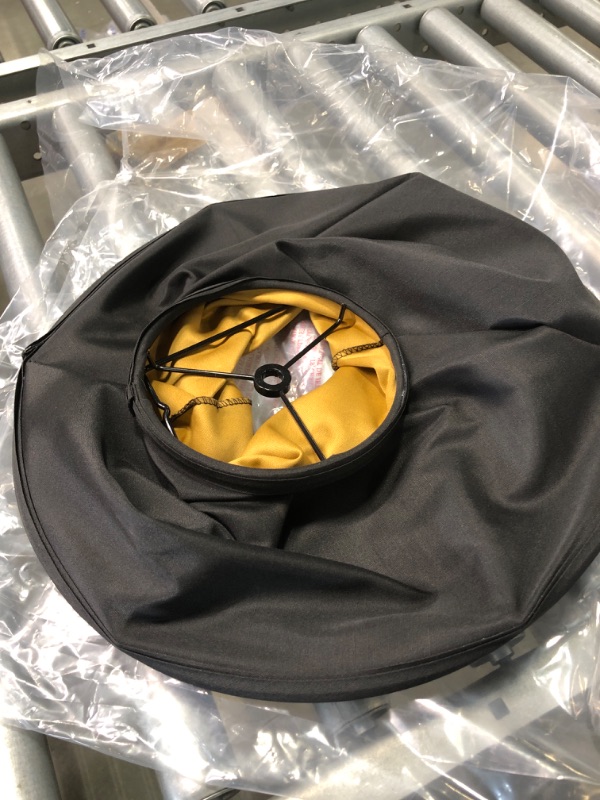 Photo 1 of 7x14x11 Black with Gold Lining Bell Lampshade with Brass spider fitter - Perfect for small table lamps, desk lamps, and accent lights -Medium, Black