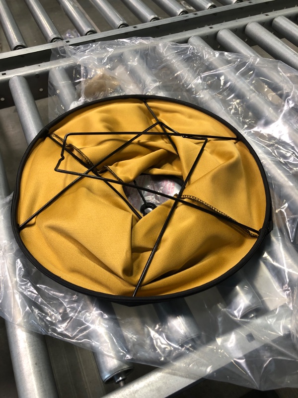 Photo 1 of 7x14x11 Black with Gold Lining Bell Lampshade with Brass spider fitter - Perfect for small table lamps, desk lamps, and accent lights -Medium, Black