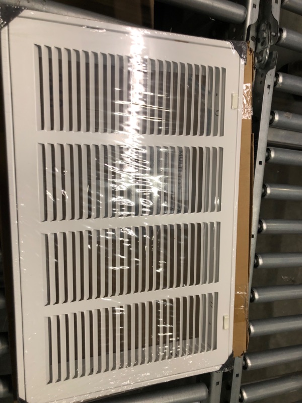 Photo 4 of 20" X 12" Steel Return Air Filter Grille for 1" Filter - Easy Plastic Tabs for Removable Face/Door - HVAC DUCT COVER - Flat Stamped Face -White [Outer Dimensions: 21.75w X 13.75h] White 20 X 12