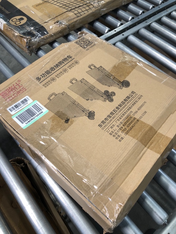 Photo 1 of Foldable Utility Cart Collapsible Portable Crate Rolling Carts with Wheels Teacher Cart with Magnetic Lid Telescopic Cover Wear-Resistant 360°Rotate Wheel Noiseless for Shopping Storage Office Use Blue-pro