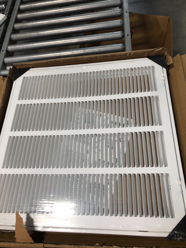 Photo 3 of 20"W x 20"H [Duct Opening Measurements] Steel Return Air Filter Grille [Removable Door] for 1-inch Filters | Vent Cover Grill, White | Outer Dimensions: 22 5/8"W X 22 5/8"H for 20x20 Duct Opening Duct Opening style: 20 Inchx20 Inch