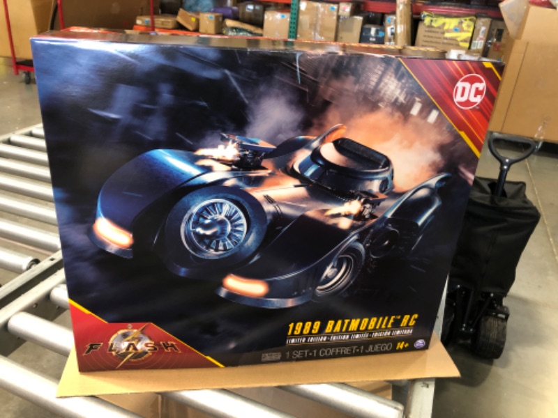 Photo 2 of DC Comics, Official 1989 Batmobile RC, Exclusive Batman Figure, Limited Edition Collector's Item, Smoke Effects, Batcave Chargeable Base, Ages 14+