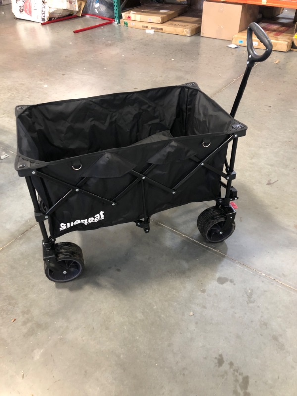 Photo 2 of Collapsible Wagon with Rebound Handle- Wagons Carts Heavy Duty Foldable - Beach Wagon Camping Garden Shopping Grocery Cart - SLIDBEAT 30*19.7*19.7in