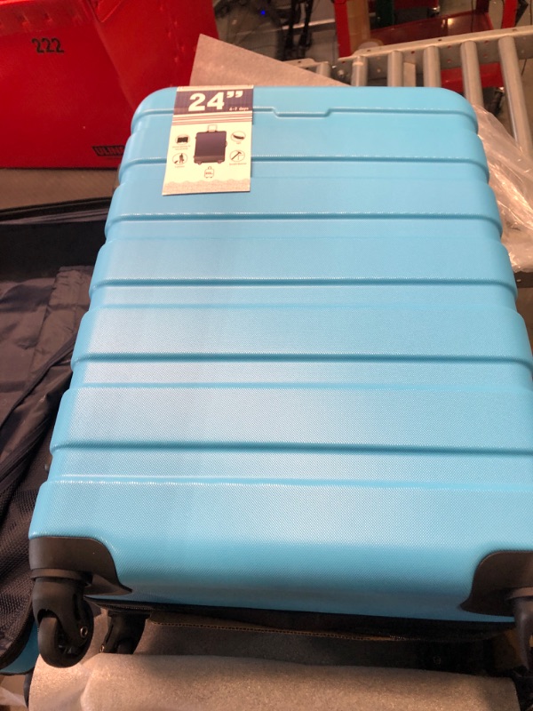 Photo 1 of Coolife Luggage 4 Piece Set Suitcase Spinner Hardshell Lightweight TSA Lock 4 Piece Set family set-sky blue