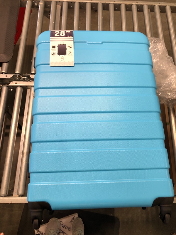Photo 1 of Coolife Luggage 4 Piece Set Suitcase Spinner Hardshell Lightweight TSA Lock 4 Piece Set family set-sky blue