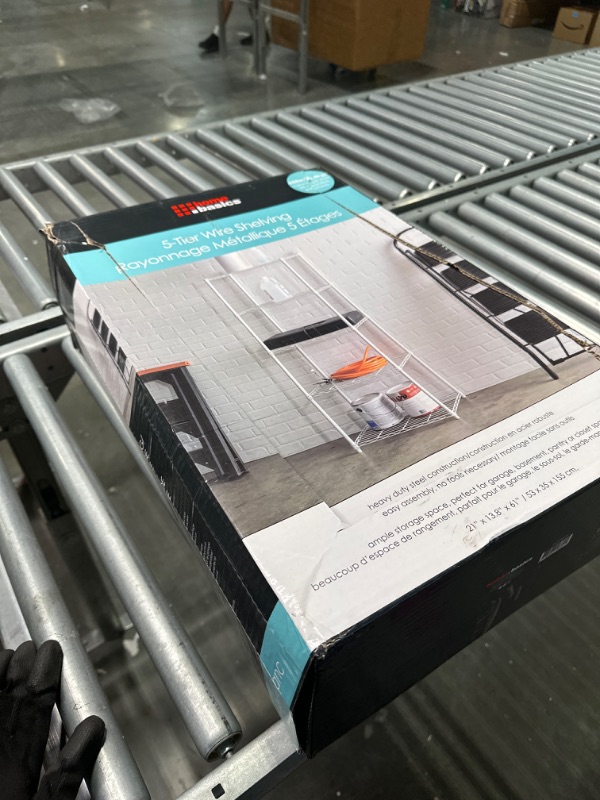 Photo 1 of Home Basics 5 Tier Wire Shelving Unit, (White) Steel Storage Shelves | Tall Wire Shelf | for Food, Laundry Supplies, Paint, Hardware, and More 5 Tier White