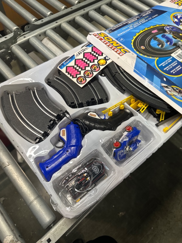 Photo 2 of NKOK Sonic & Shadow RC Slot Car Set Race Set Vehicle, Counts How Many Laps the Car has Made, Great Item for Kids, Working lights, Ages 5 and up