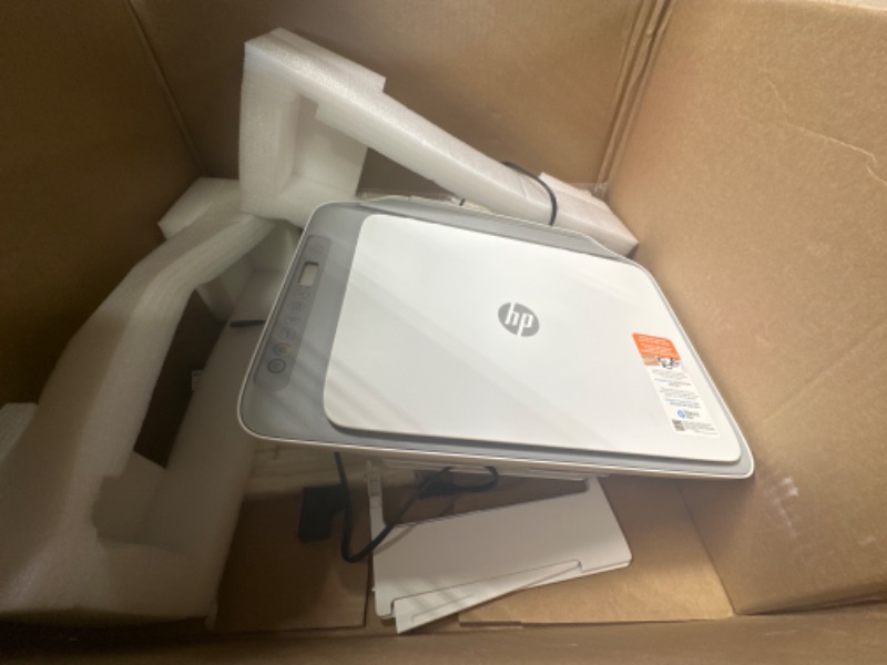 Photo 2 of HP DeskJet 2755e Wireless Color All-in-One Printer with bonus 6 months Instant Ink (26K67A), white