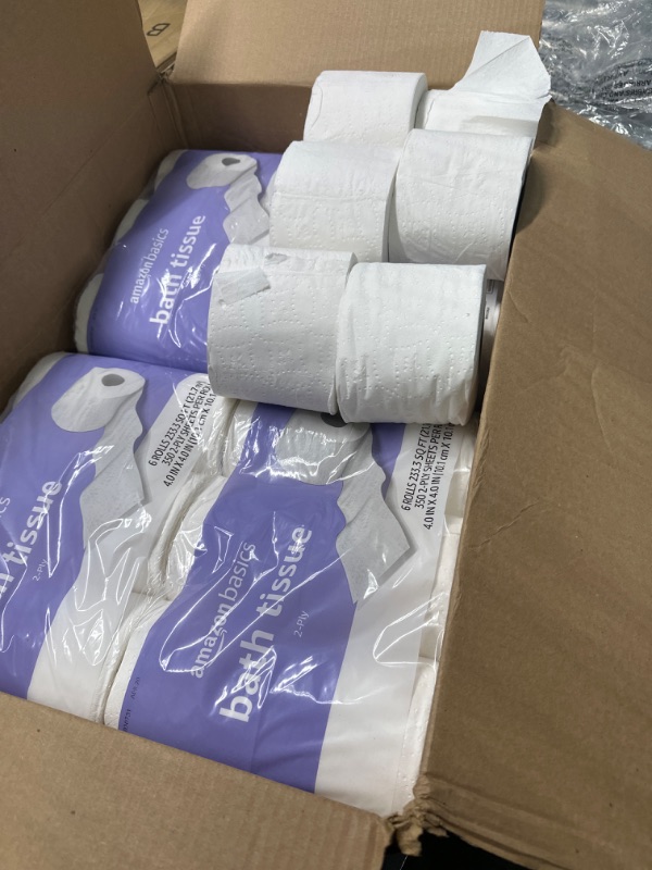 Photo 2 of Amazon Basics 2-Ply Toilet Paper, 6 Rolls (Pack of 5), 30 Rolls total (Previously Solimo)