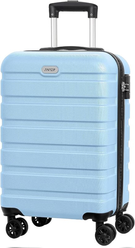 Photo 1 of 
GinzaTravel 20inch Luggage with TSA Locks, Expandable, and Friction-Resistant in Wathet - carry on Spinner Suitcases
