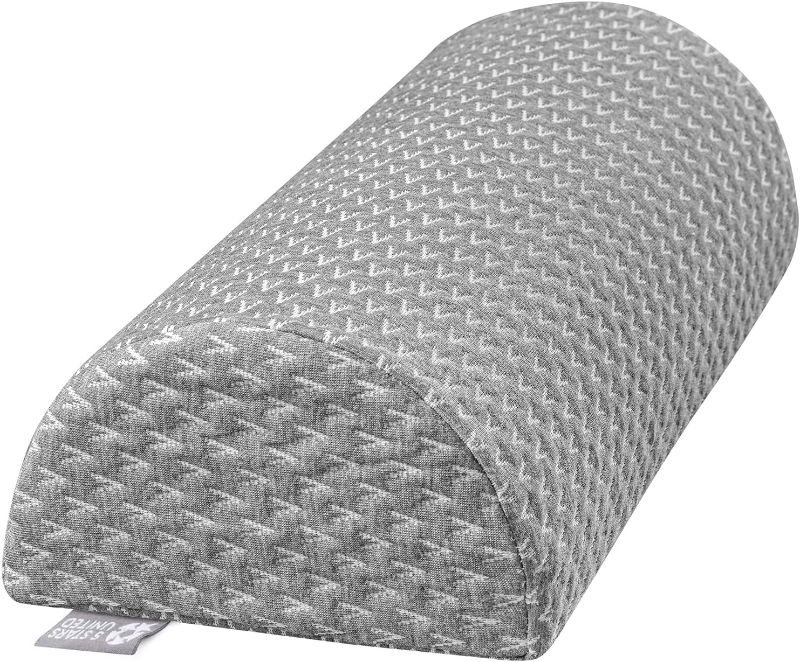Photo 1 of 5 STARS UNITED Half Moon Bolster Semi-Roll Pillow - Ankle and Knee Support - Leg Elevation - Back, Lumbar, Neck Pain Relief - Pad for Side and Stomach Sleepers - 20.4x7.8x4.3 inches
