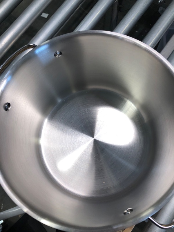 Photo 4 of Amazon Basics Stainless Steel Stock Pot with Lid, 8-Quart, Silver

