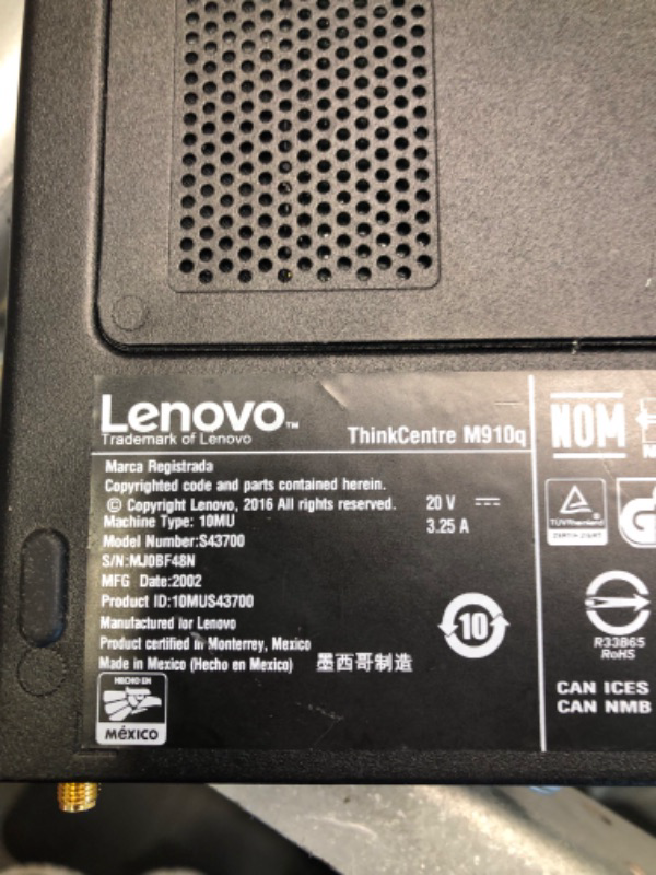 Photo 6 of Lenovo ThinkCentre M910Q Tiny Desktop Computer, Intel Core i7-6700T Upto 3.6GHz, 32GB RAM, 1TB NVMe SSD, 4K 3-Monitor Support DisplayPort, HDMI, AC Wi-Fi, Bluetooth - Windows 10 Pro (Renewed)
