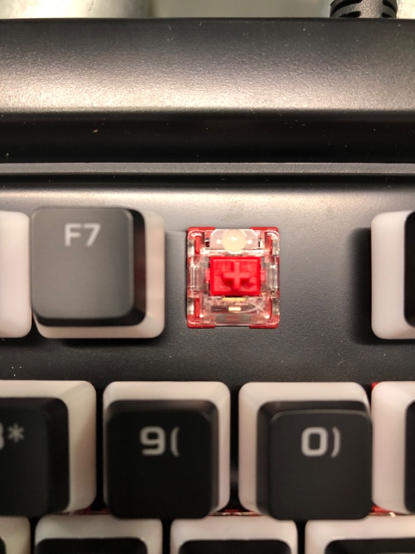 Photo 3 of HyperX Alloy Elite 2 – Mechanical Gaming Keyboard, Software-Controlled Light & Macro Customization, ABS Pudding Keycaps, Media Controls, RGB LED Backlit, Linear Switch, HyperX Red
