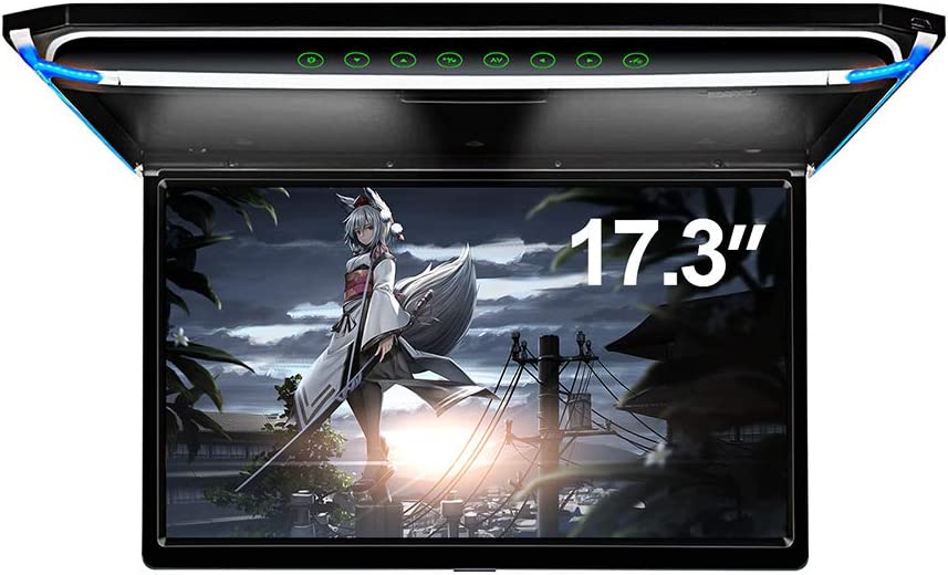 Photo 1 of 17.3" Car Overhead Flip Down Monitor Screen Dispaly 1080P Video HD Digital TFT Screen Wide Screen Ultra-Thin Mounted Car Roof Player HDMI IR FM USB SD
