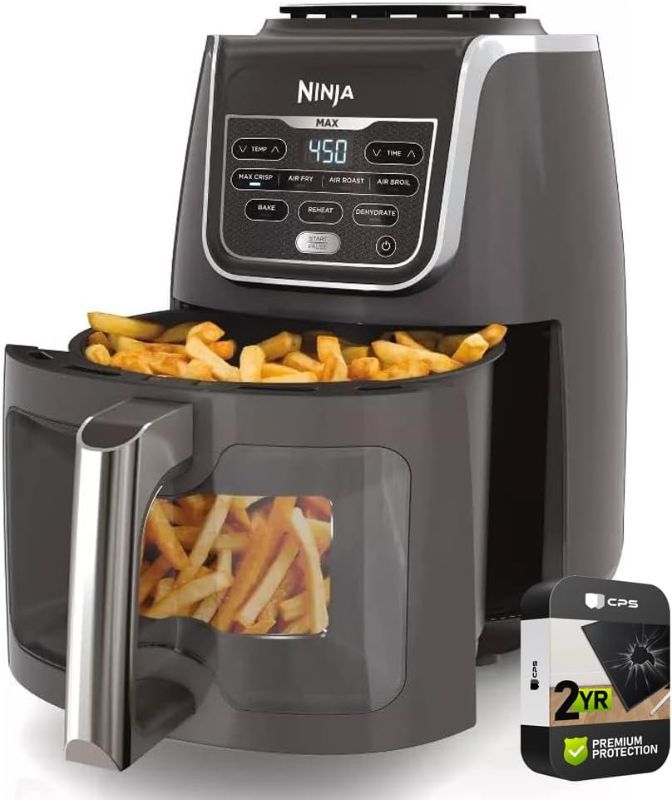 Photo 1 of Ninja AF171 Max XL 7 Function Air Fryer, 5.5qt, EzView Window (Renewed) Bundle with 2 YR CPS Enhanced Protection Pack
