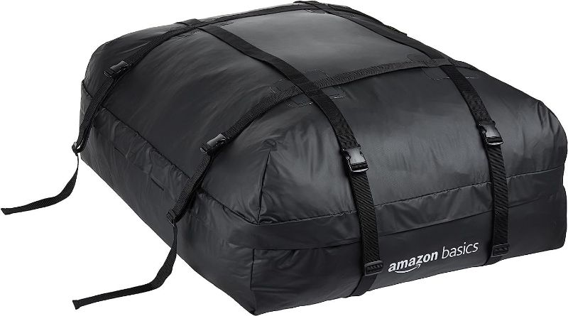 Photo 1 of Amazon Basics Rooftop Cargo Carrier Bag, Black, 15 Cubic Feet
