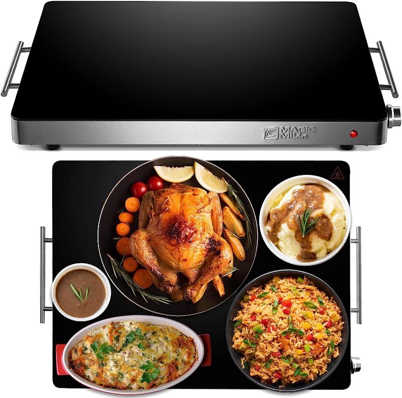Photo 1 of Magic Mill Extra Large Food Warmer for Parties | Electric Server Warming Tray, Hot Plate, with Adjustable Temperature Control, for Buffets, Restaurants, House Parties, Party Events (21" x 16")

