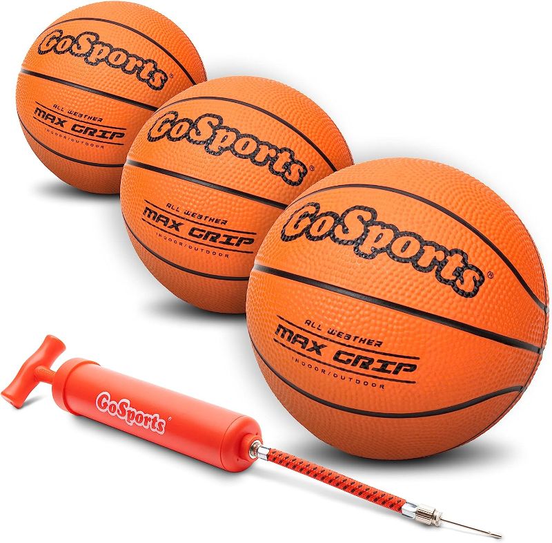 Photo 1 of GoSports 5 Inch Mini Basketball 3 Pack with Premium Pump - Perfect for Mini Hoops or Training
