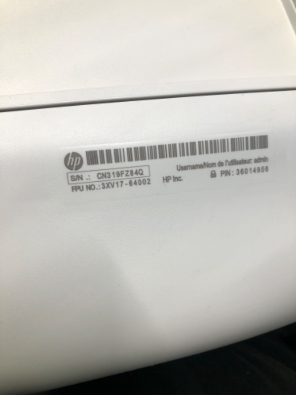 Photo 1 of HP DeskJet 2755e Wireless Color All-in-One Printer with bonus 6 months Instant Ink (26K67A), white