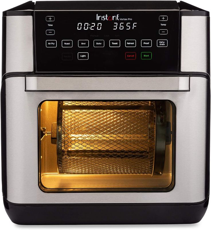 Photo 1 of Instant Pot Vortex Pro 10 Quart Air Fryer, 9-in-1 Rotisserie and Convection Oven, Roast, Bake, Dehydrate and Warm, with EvenCrisp Technology, Free App with over 1900 Recipes, 1500W, Stainless Steel
