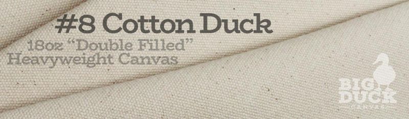Photo 1 of #8 (18oz) cotton duck can be used in numerous applications and products such as heavy bags, military covers, heavy tarps, pannier bags, duffle bags, gun cases, bed rolls, awnings, tents, canvas canoes and kayaks, boat covers, tire covers, upholstery, bann