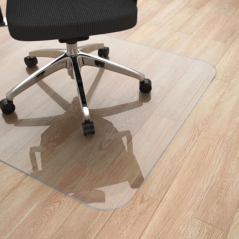 Photo 1 of Yecaye Office Chair Mat for Hardwood Floor, 48"×36" Clear Office Floor Mat, Computer&Desk Chair Mat, PVC Heavy Duty Floor Protector Chair Mats for Rolling Chairs, Can't be Used on Carpet
