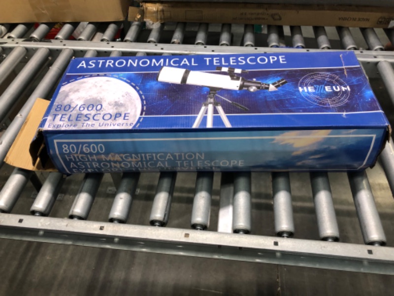 Photo 1 of Telescope 80mm Aperture 600mm - for Beginners & Adults Astronomical Refracting Telescopes AZ Mount Tripod Fully Multi-Coated Optics 24X-180X High Magnification, with Wireless Control, Carrying Bag