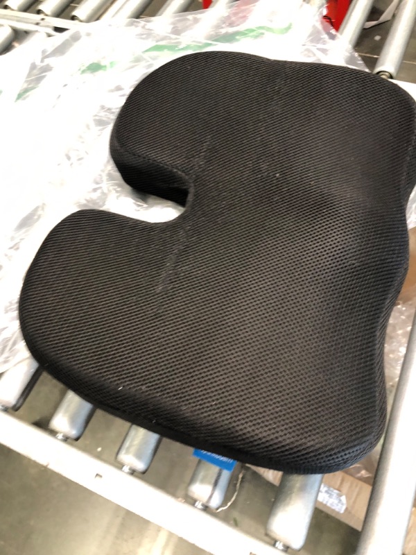 Photo 1 of Orthopedic Seat Cushion for Office, Coccyx Memory Foam Seat Cushion for Hip Sciatica Pain Relief, for Car Wheelchair Desk, Ventilated Non-Slip Portable Designed?Black?
