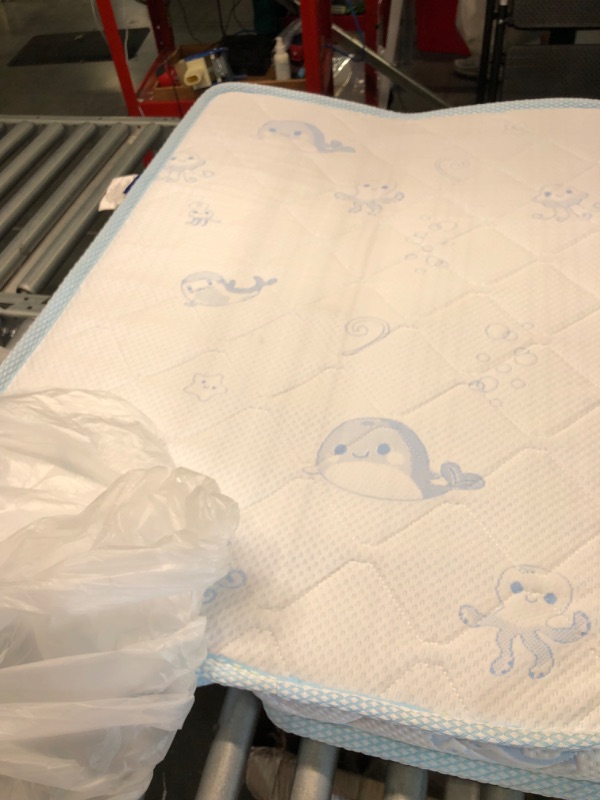 Photo 3 of Foldable Pack and Play Mattress Topper Fits for Graco & Baby Trend &Pamo Babe Playard, Quiet and Odorless Pack N Play Mattresses Topper, Firmness Portable Playard Mattress, Foam Baby Playpen Mattress