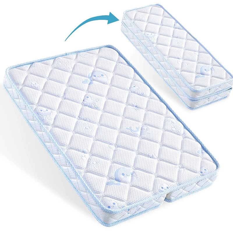 Photo 1 of Foldable Pack and Play Mattress Topper Fits for Graco & Baby Trend &Pamo Babe Playard, Quiet and Odorless Pack N Play Mattresses Topper, Firmness Portable Playard Mattress, Foam Baby Playpen Mattress