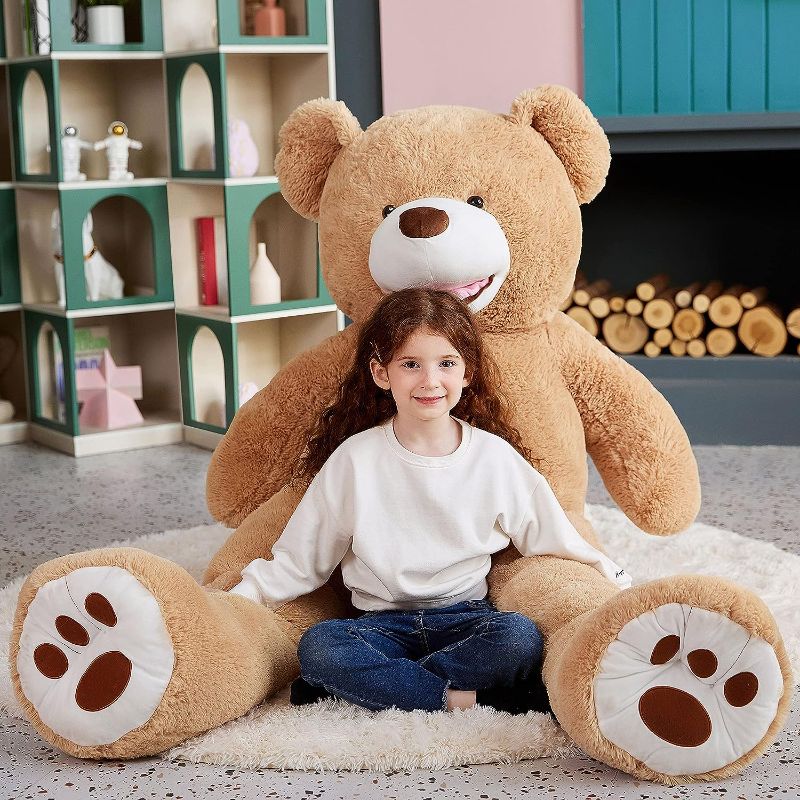 Photo 1 of EARTHSOUND Giant Teddy Bear Stuffed Animal - Large Plush Toy Big Soft Toys - Huge Life Size Jumbo Cute Oversized Fat Bears Animals - Gifts for Girls Boys Kids Girlfriend (Brown, 63 inches)
