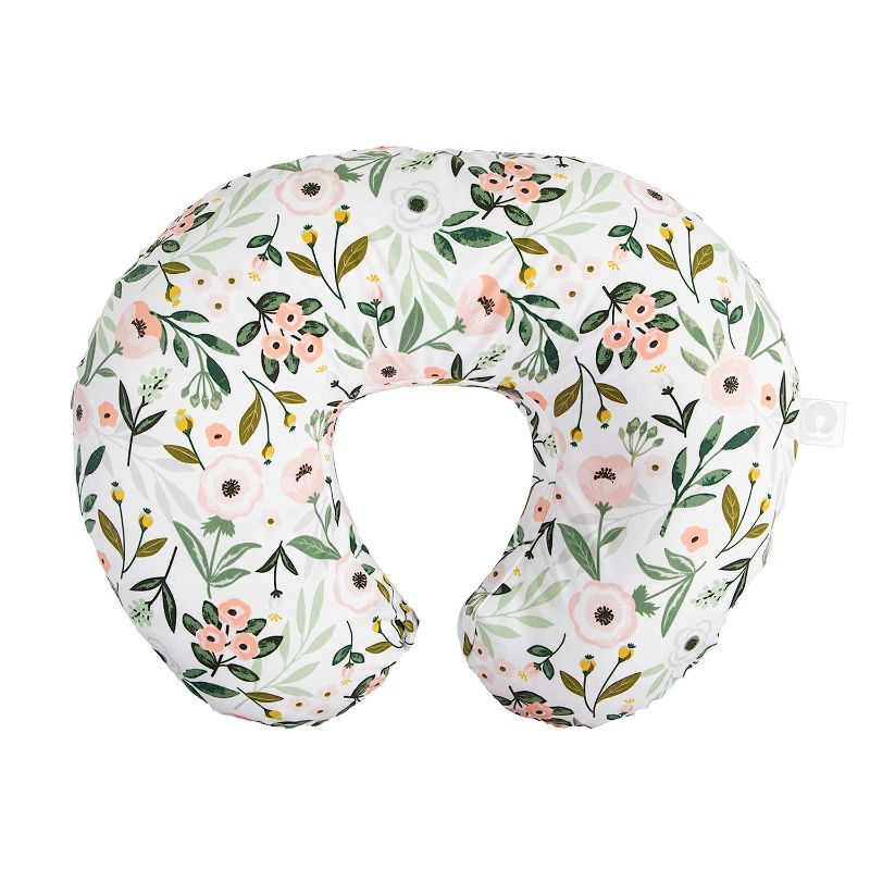 Photo 1 of Boppy Original Support Nursing Pillow, Pink Garden, Ergonomic Breastfeeding, Bottle Feeding, and Bonding, Firm Hypoallergenic Fiber Fill, Removable Cover, Machine Washable

