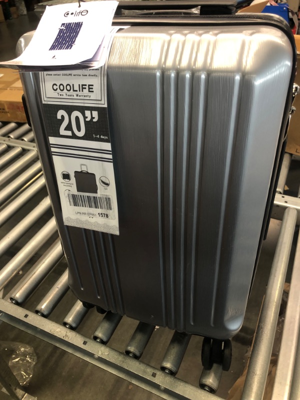 Photo 1 of Coolife Luggage 20 inch carry on, Silver
