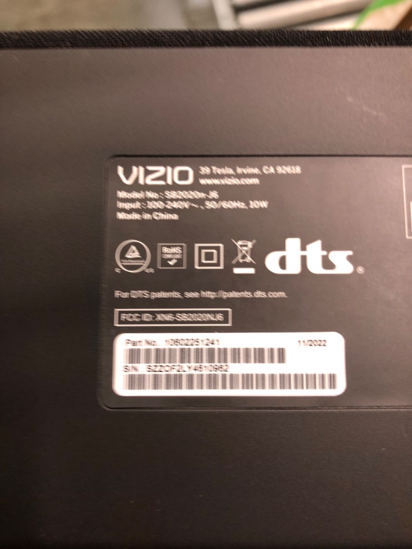 Photo 5 of Vizio 2.0 Bluetooth Sound Bar Speaker SB2020N-J6