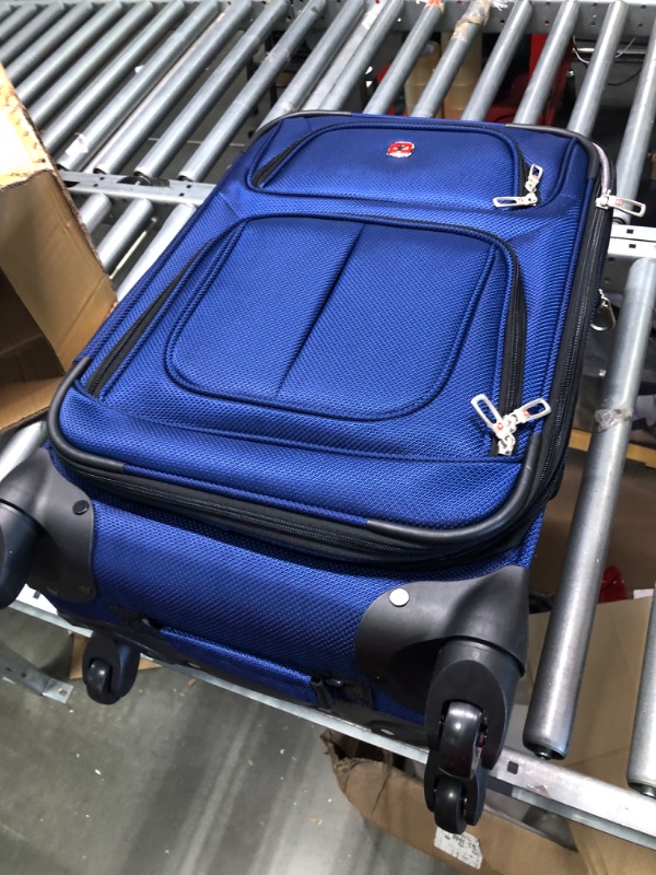 Photo 3 of SwissGear Sion Softside Expandable Roller Luggage, Blue, Carry-On 21-Inch
