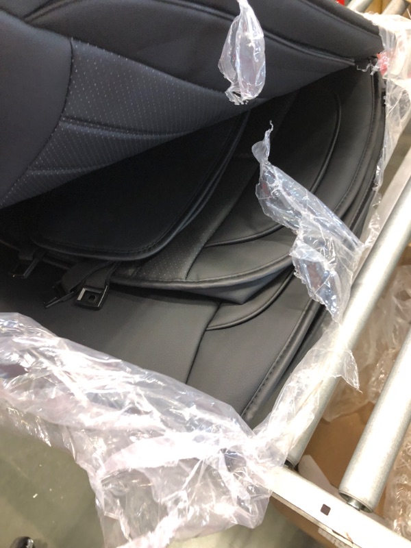 Photo 1 of AOOG Leather Car Seat Covers, Leatherette Automotive Vehicle Cushion Cover for Cars SUV Pick-up Truck, Universal Non-Slip Vehicle Cushion Cover Waterproof Protectors Interior Accessories, Front Pair FRONT PAIR BLACK