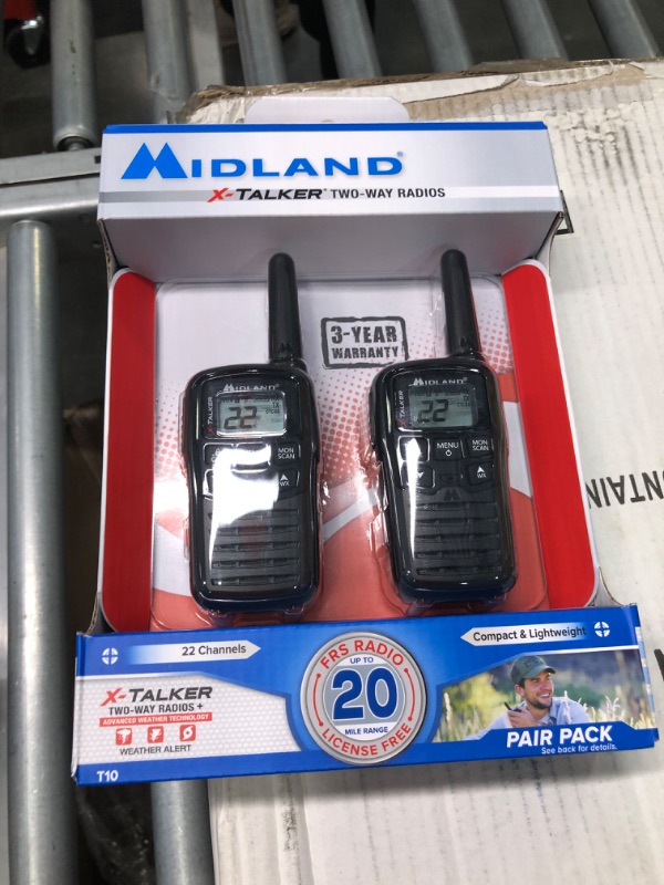 Photo 3 of Midland - T10 X-TALKER, 22 Channel FRS Walkie Talkies - Extended Range Two Way Radios, 38 Privacy Codes & NOAA Weather Alert (Pair Pack) (Black) 2 Pack