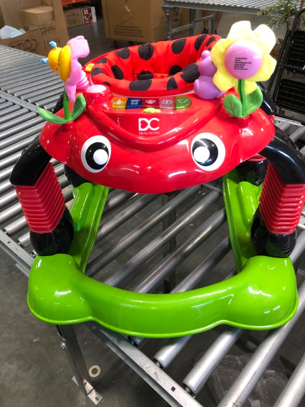 Photo 1 of Delta Children Lil Play Station 4-in-1 Activity Walker - Rocker, Activity Center, Bouncer, Walker - Adjustable Seat Height - Fun Toys for Baby, Sadie the Ladybug
