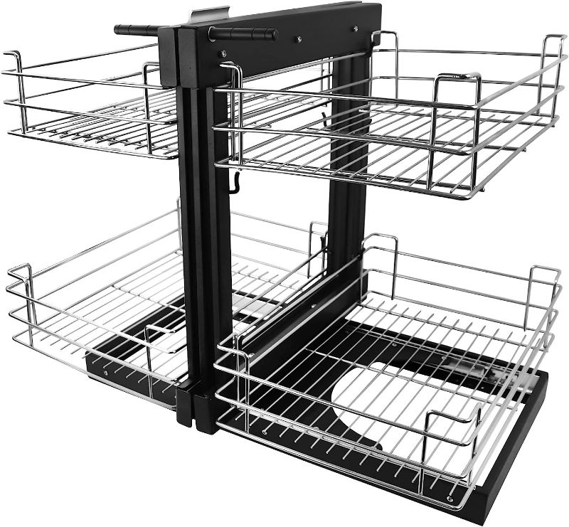 Photo 1 of ***MISSING HARDWARE*** Blind Corner Cabinet Pull Out, 15in opening Soft Close Heavy Duty Kitchen Corner Cabinet Organizer, 4 chrome plated storage baskets, for cabinets