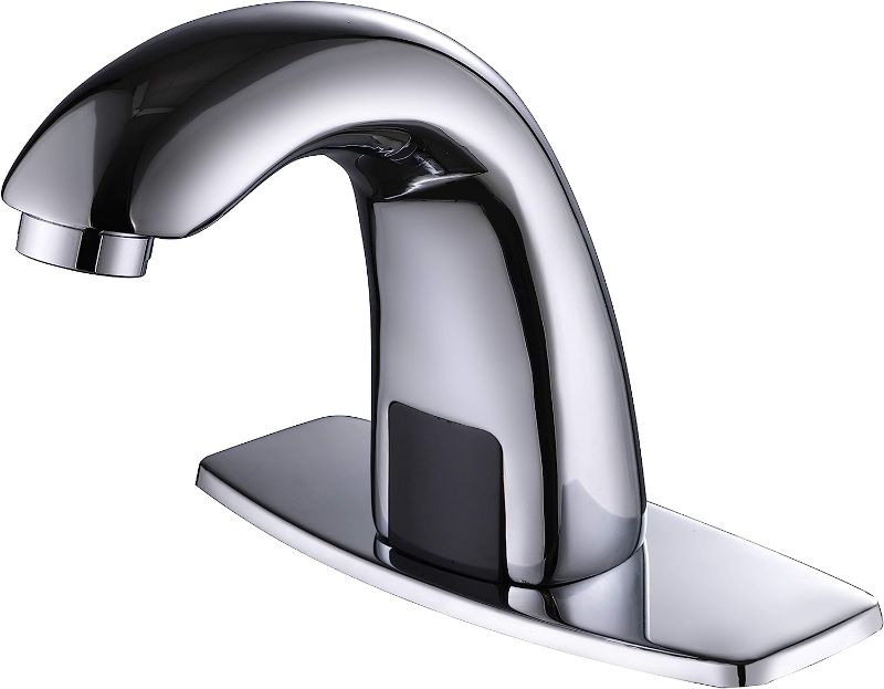 Photo 1 of Charmingwater Touchless Bathroom Sink Faucet, Hands Free Automatic Sensor Faucet with Hole Cover Plate, Chrome
