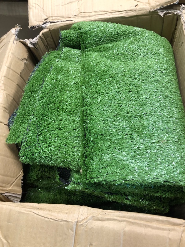 Photo 3 of Artificial Grass Synthetic Thick Fake Grass Rug 3 FT x 5 FT, FREADEM Dog Artificial Turf Grass Mat with Drainage, for Outdoor Lawn, Garden, Patio, Landscape, Balcony, Pet Mat, 1.38" Pile Height