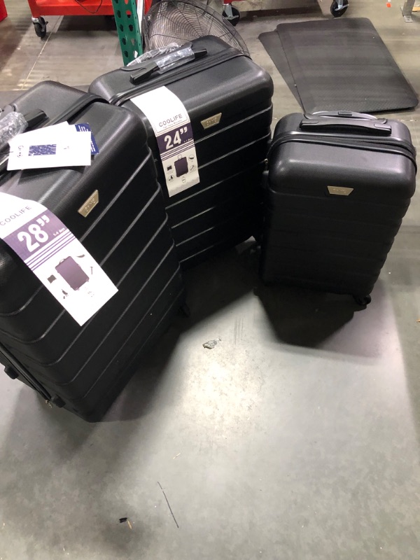 Photo 1 of COOLIFE Luggage 3 Piece Set Suitcase Spinner Hardshell Lightweight TSA Lock 4 Piece Set