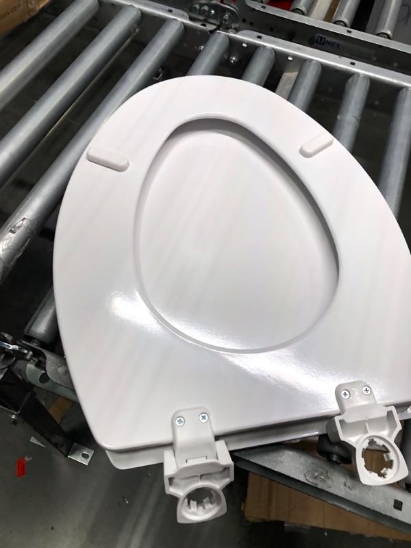 Photo 3 of Bemis 1500EC 390 Lift-Off Wood Elongated Toilet SEAT, Cotton White