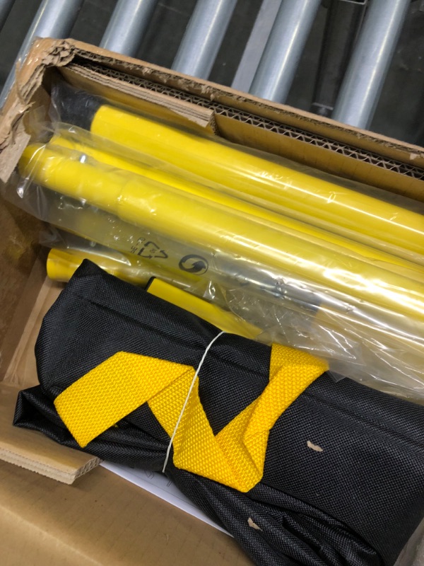 Photo 1 of A11N Portable Pickleball Net System, Designed for All Weather Conditions with Steady Metal Frame and Strong PE Net, Regulation Size Net with Carrying Bag Yellow&Black