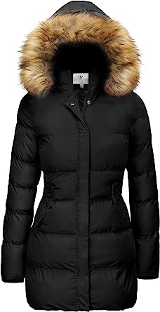 Photo 1 of Women's Winter Thicken Puffer Coat Warm Jacket with Faux Fur Removable Hood Medium