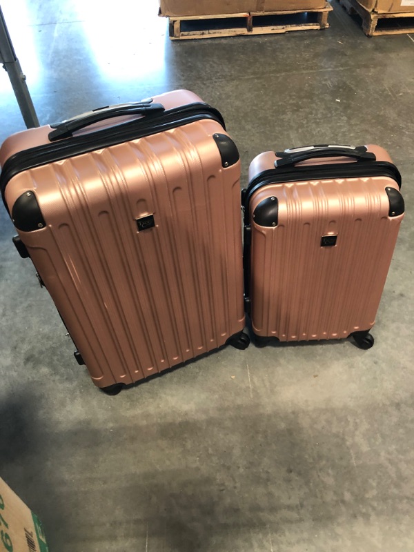 Photo 3 of Travelers Club Midtown Hardside 4-Piece Luggage Travel Set, Rose Gold 4-Piece Set Rose Gold